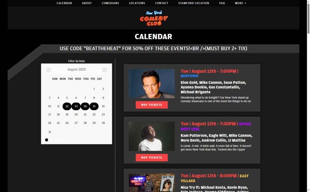 New York Comedy Club checkout page showing New York Comedy Club promo code box | Screenshot taken by SimplyCodes community member on Aug 12, 2025