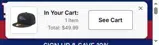 New York Giants coupon verification screenshot