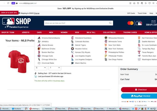 New York Mets checkout page showing New York Mets promo code box | Screenshot taken by SimplyCodes community member on Oct 1, 2025
