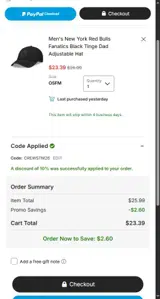 CREWSTM26 coupon verification screenshot