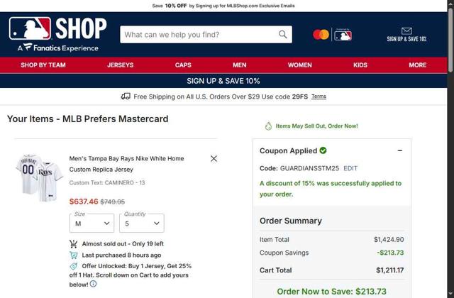 New York Yankees checkout page showing New York Yankees promo code box | Screenshot taken by SimplyCodes community member on Sep 2, 2025
