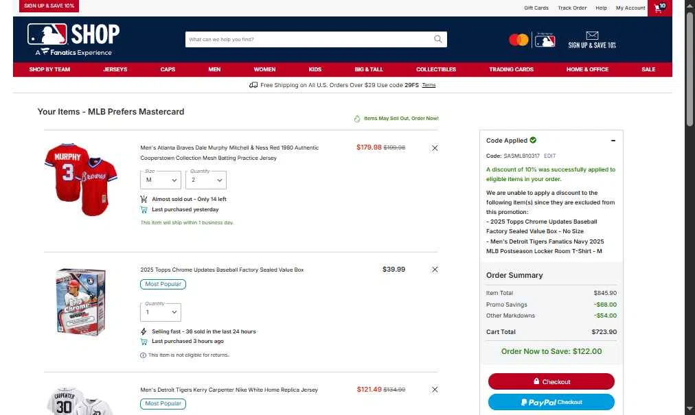 New York Yankees checkout page showing New York Yankees promo code box | Screenshot taken by SimplyCodes community member on Jan 7, 2026