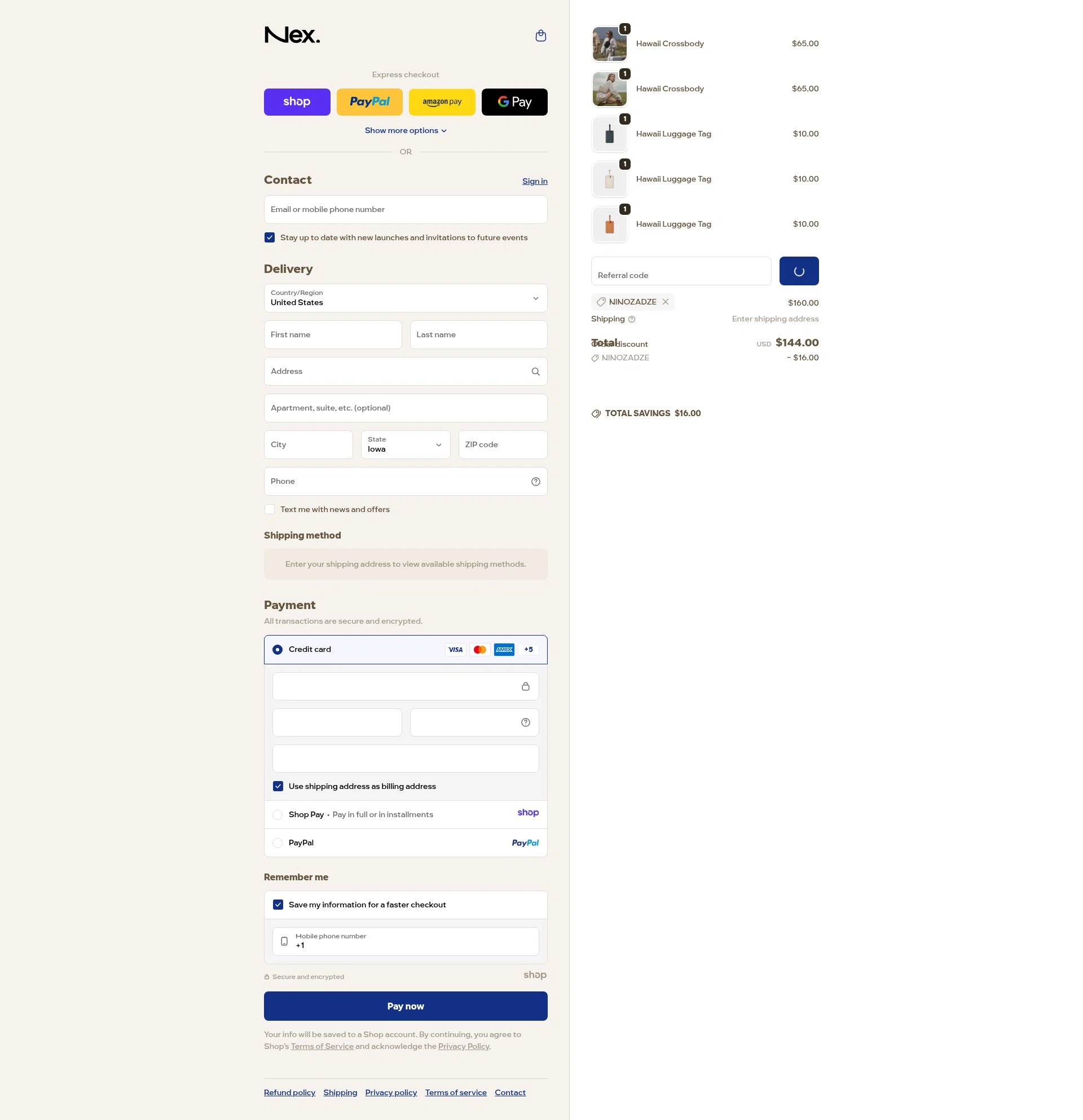 Nex. checkout page showing Nex. coupon code box | Screenshot taken by SimplyCodes community member on Jan 8, 2026