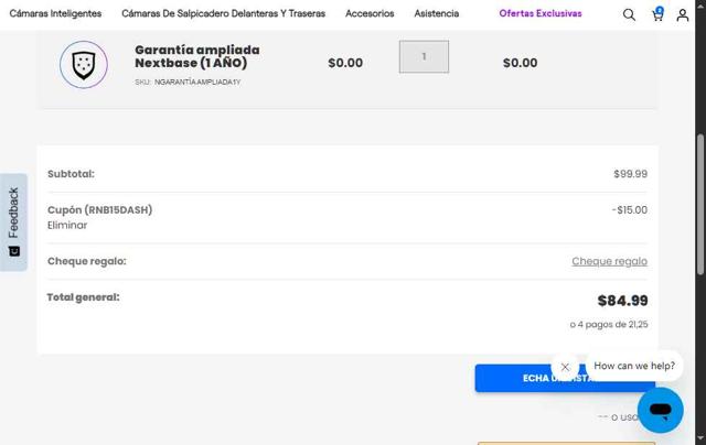 Nextbase US checkout page showing Nextbase US promo code box | Screenshot taken by SimplyCodes community member on Sep 9, 2025