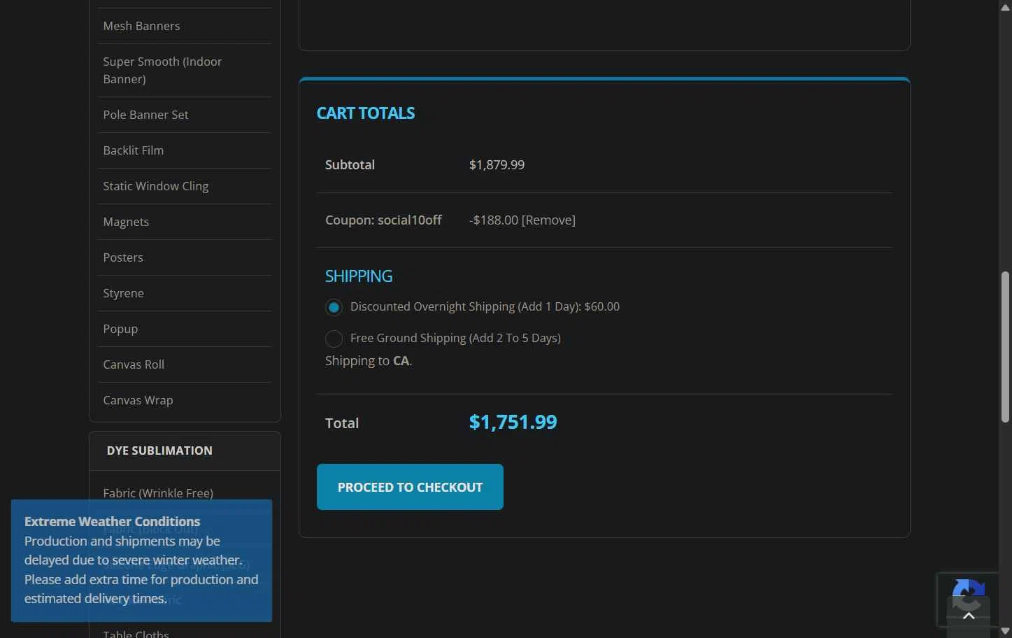 Next Day Display checkout page showing Next Day Display coupon code box | Screenshot taken by SimplyCodes community member on Feb 3, 2026