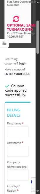 Next Day Display checkout page showing Next Day Display coupon code box | Screenshot taken by SimplyCodes community member on Sep 26, 2025