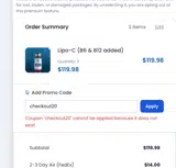 NextGen Peptides coupon verification screenshot