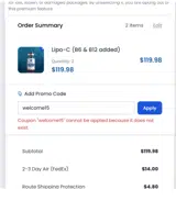 NextGen Peptides coupon verification screenshot