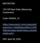 RAIN26_15 coupon verification screenshot