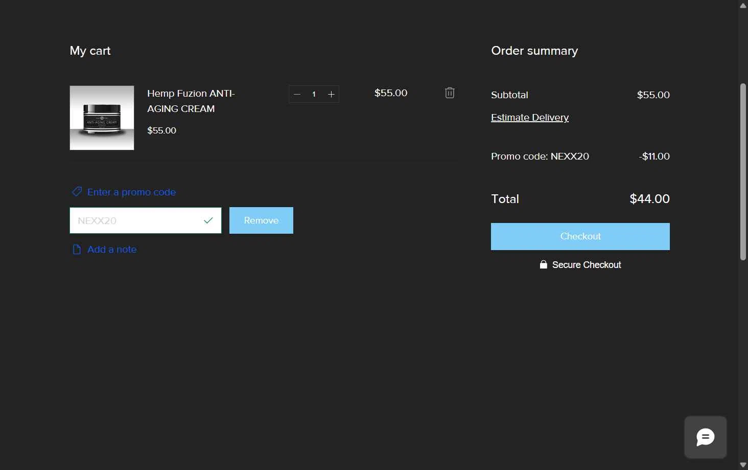 NexxGen checkout page showing NexxGen promo code box | Screenshot taken by SimplyCodes community member on Oct 29, 2025