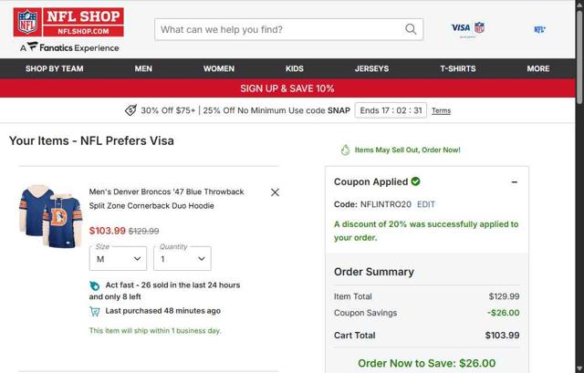 NFLShop.com Promo Codes - 35% Off (Verified) Oct 2025