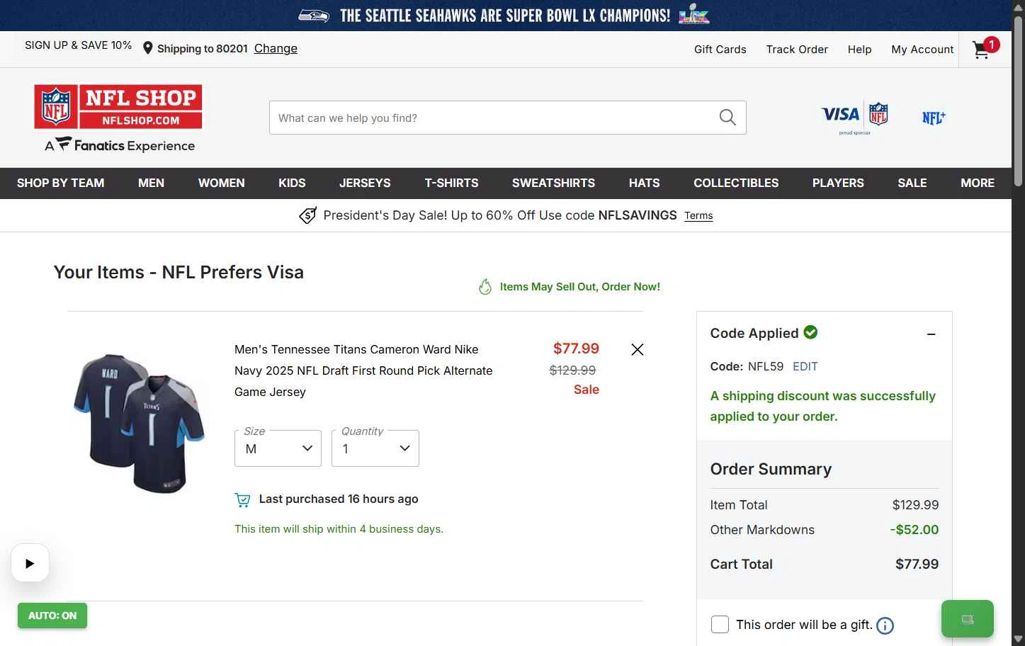 NFLShop.com Promo Codes - 35% Off (16 Verified) Feb 2026