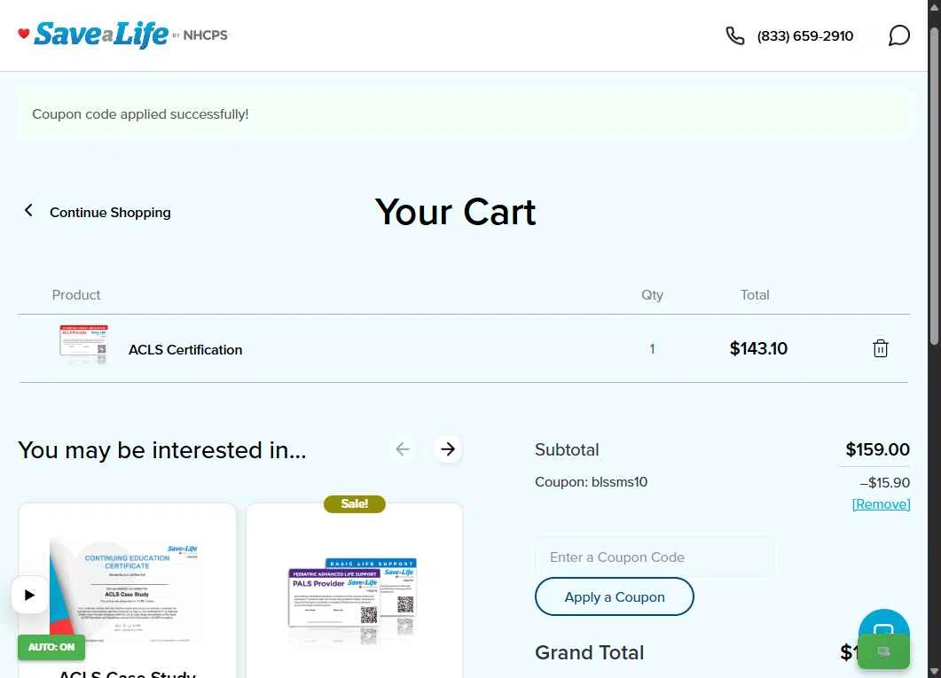Nhcps.com checkout page showing Nhcps.com discount code box | Screenshot taken by SimplyCodes community member on Feb 10, 2026