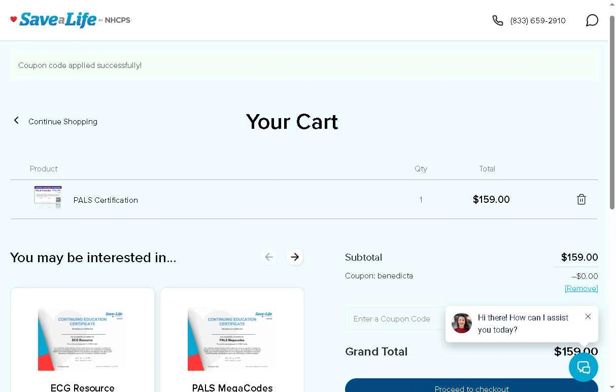 Nhcps.com checkout page showing Nhcps.com discount code box | Screenshot taken by SimplyCodes community member on Jan 27, 2026
