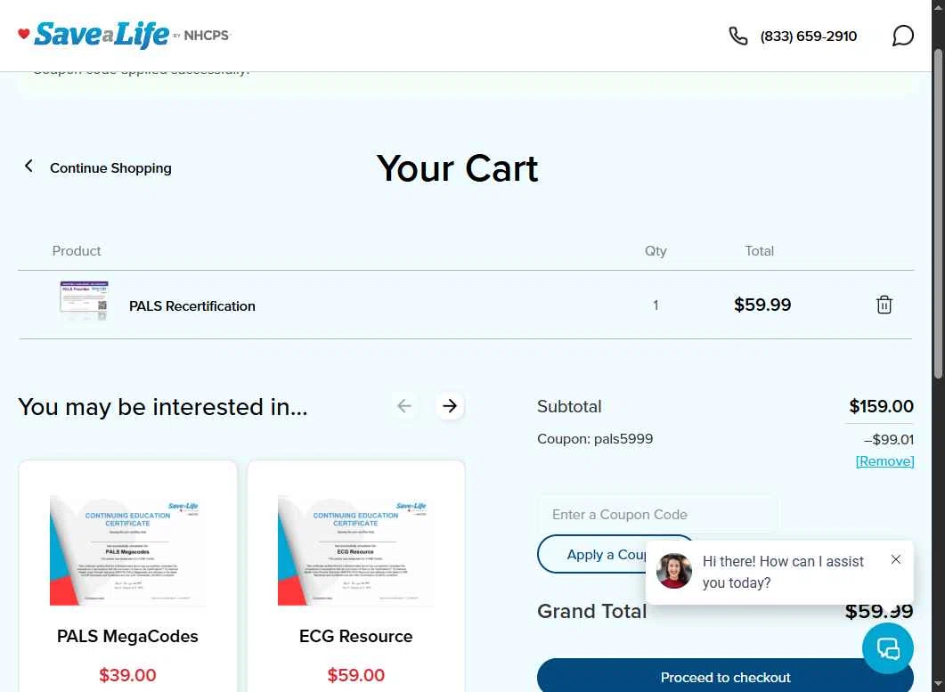 Nhcps.com checkout page showing Nhcps.com discount code box | Screenshot taken by SimplyCodes community member on Feb 10, 2026