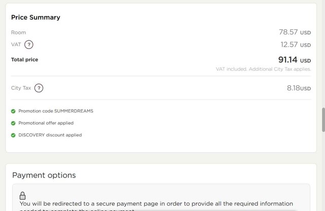 NH Hotels checkout page showing NH Hotels promo code box | Screenshot taken by SimplyCodes community member on Aug 8, 2025