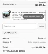 TPDEALS coupon verification screenshot