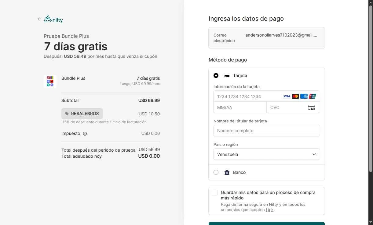Nifty AI checkout page showing Nifty AI promo code box | Screenshot taken by SimplyCodes community member on Jan 3, 2026