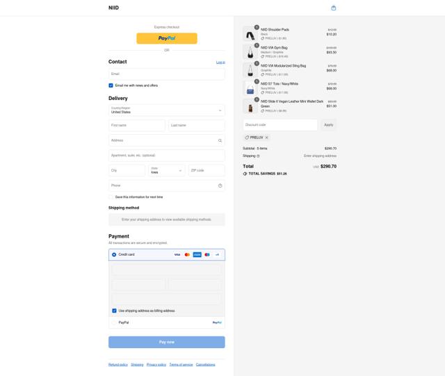 NIID checkout page showing NIID coupon code box | Screenshot taken by SimplyCodes community member on Sep 6, 2025
