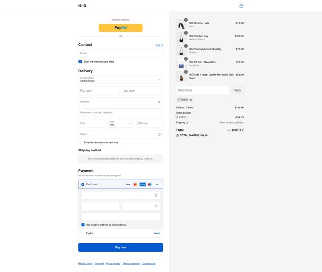 NIID checkout page showing NIID coupon code box | Screenshot taken by SimplyCodes community member on Sep 6, 2025
