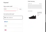 Nike Factory Store coupon verification screenshot