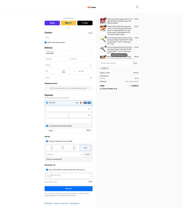 Nilight checkout page showing Nilight discount code box | Screenshot taken by SimplyCodes community member on Sep 13, 2025