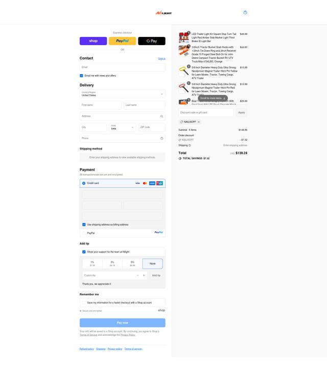 Nilight checkout page showing Nilight discount code box | Screenshot taken by SimplyCodes community member on Sep 13, 2025