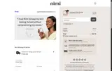 Nimi Skincare coupon verification screenshot