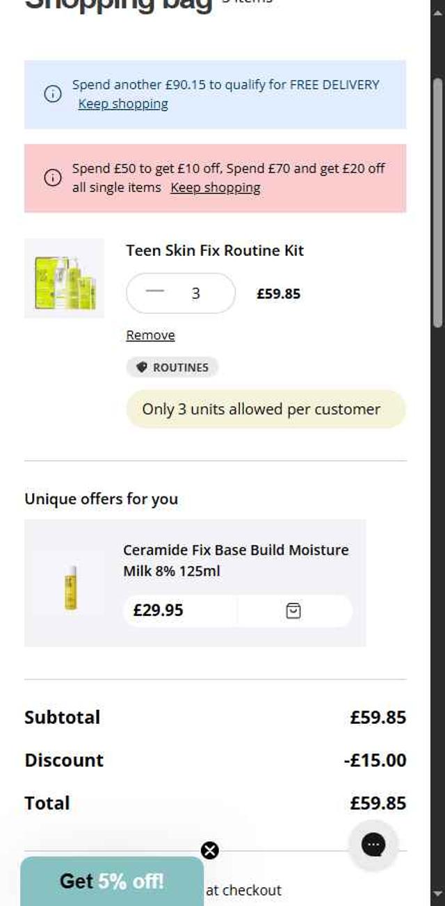 Nip & Fab checkout page showing Nip & Fab promo code box | Screenshot taken by SimplyCodes community member on Sep 12, 2025