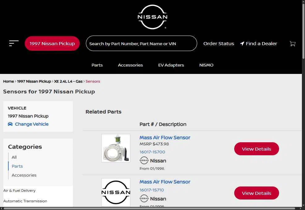 Nissan checkout page showing Nissan promo code box | Screenshot taken by SimplyCodes community member on Jan 4, 2026