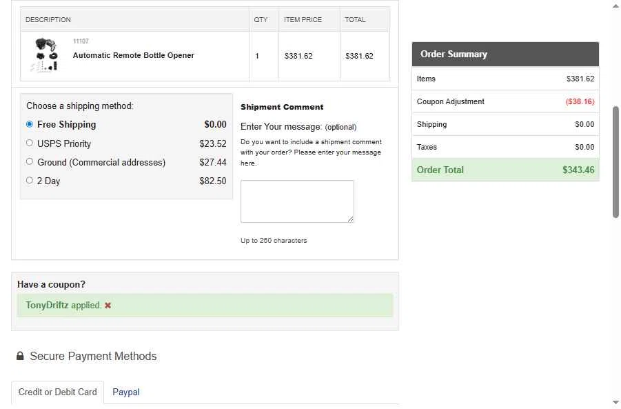 Nitrous Express checkout page showing Nitrous Express coupon code box | Screenshot taken by SimplyCodes community member on Feb 22, 2026