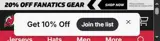 New Jersey Devils Shop coupon verification screenshot