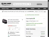 New Jersey Devils Shop coupon verification screenshot
