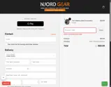 Njord Gear coupon verification screenshot