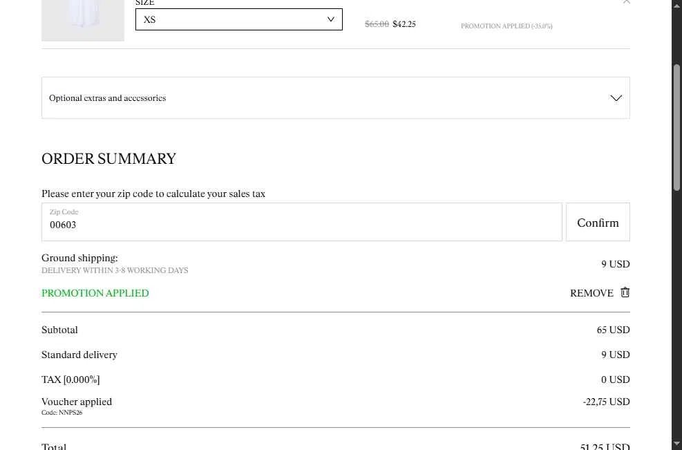 NNORMAL checkout page showing NNORMAL promo code box | Screenshot taken by SimplyCodes community member on Jan 28, 2026