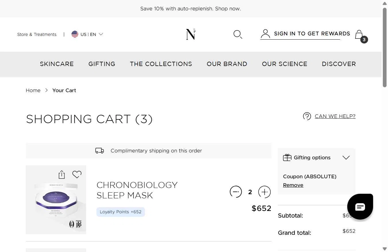 Noble Panacea checkout page showing Noble Panacea promo code box | Screenshot taken by SimplyCodes community member on Sep 22, 2025