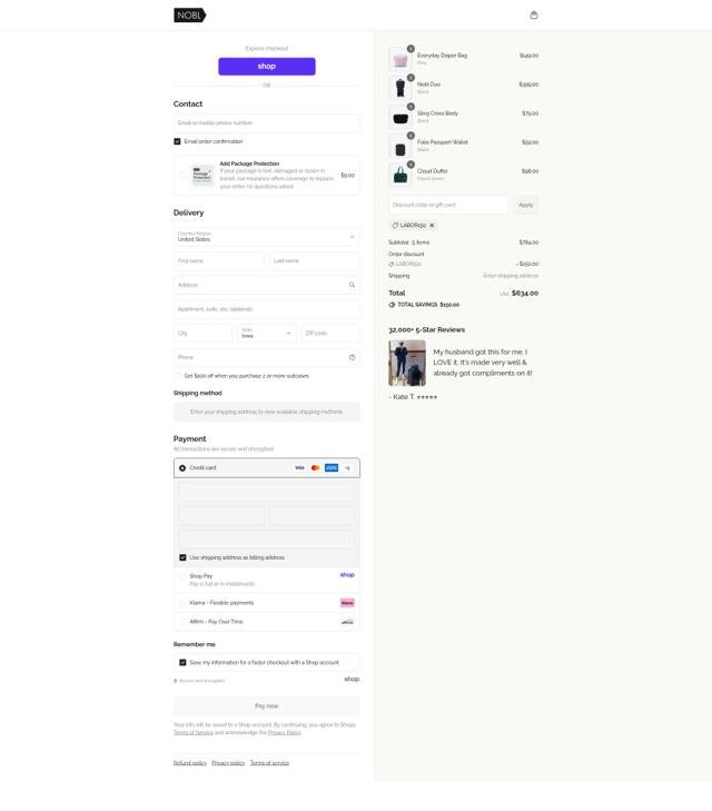 Nobl Travel checkout page showing Nobl Travel discount code box | Screenshot taken by SimplyCodes community member on Sep 15, 2025