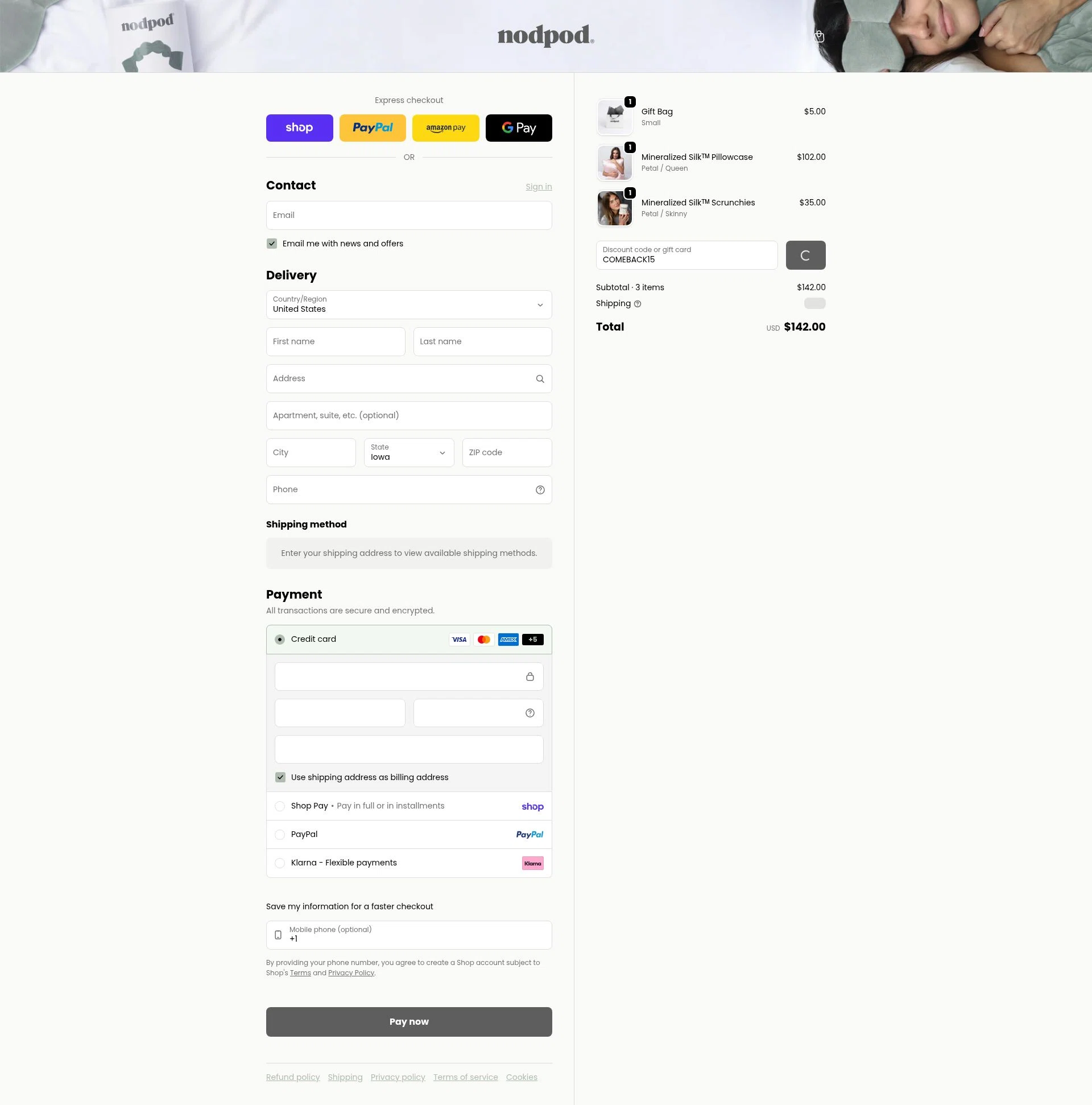 Nodpod checkout page showing Nodpod discount code box | Screenshot taken by SimplyCodes community member on Feb 6, 2026