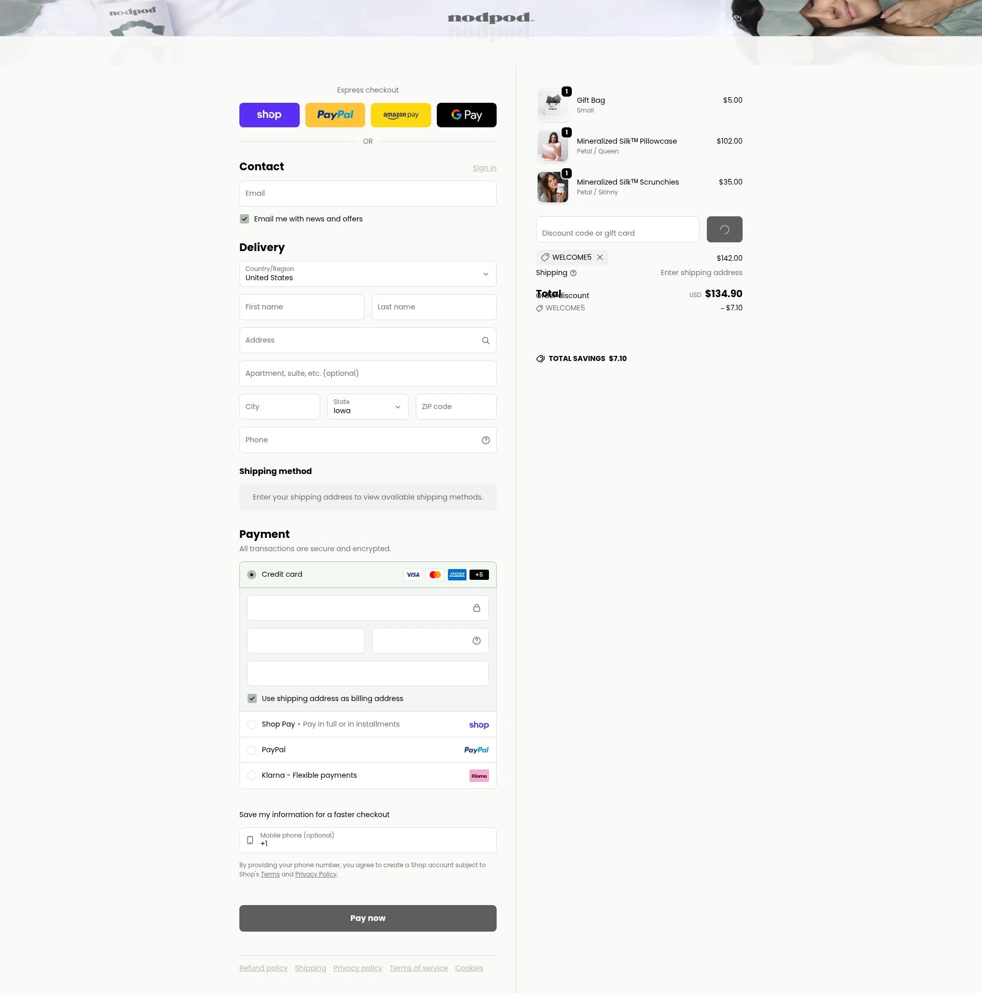 Nodpod checkout page showing Nodpod discount code box | Screenshot taken by SimplyCodes community member on Feb 6, 2026