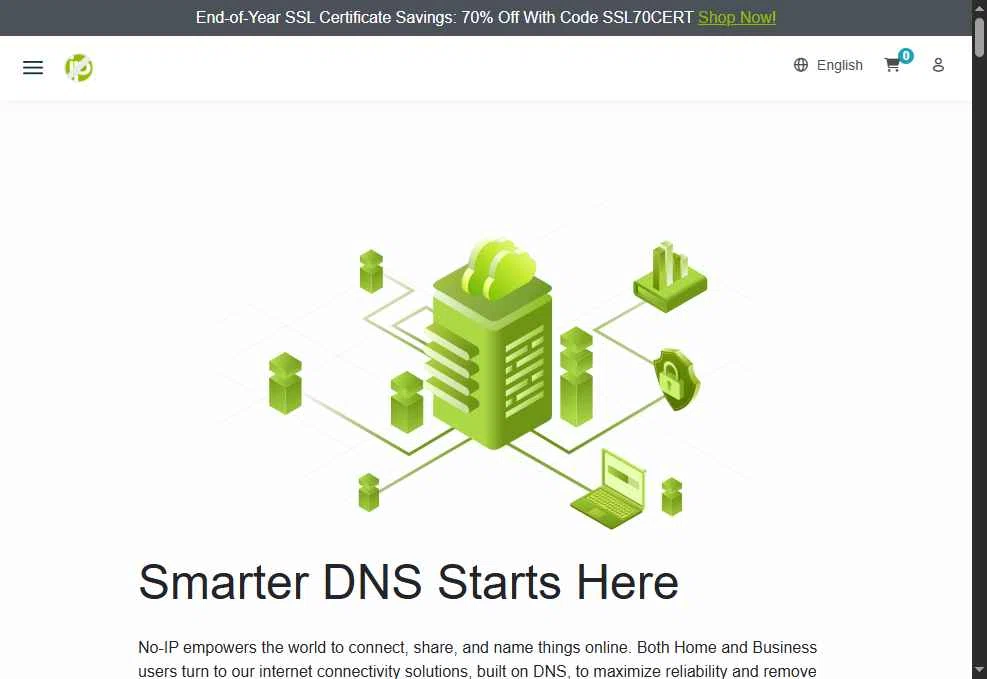 No-IP checkout page showing No-IP coupon code box | Screenshot taken by SimplyCodes community member on Dec 17, 2025