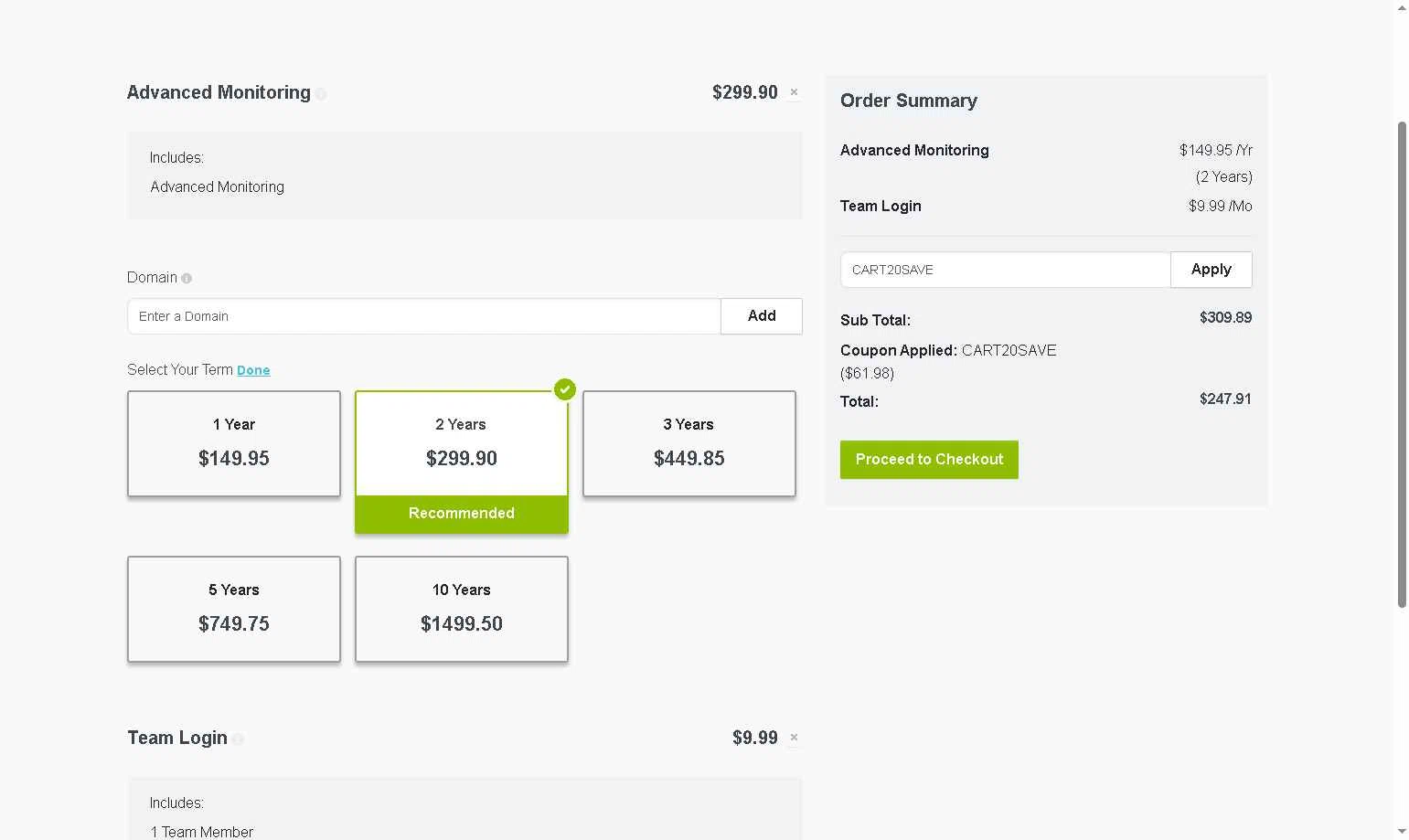 No-IP checkout page showing No-IP coupon code box | Screenshot taken by SimplyCodes community member on Dec 17, 2025