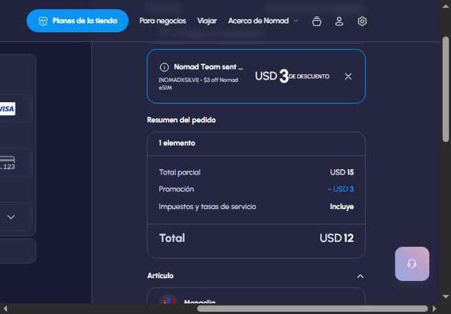 Nomad App checkout page showing Nomad App promo code box | Screenshot taken by SimplyCodes community member on Aug 23, 2025