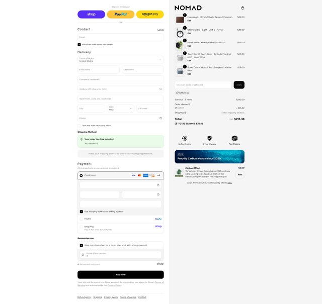 Nomad Goods checkout page showing Nomad Goods discount code box | Screenshot taken by SimplyCodes community member on Sep 3, 2025