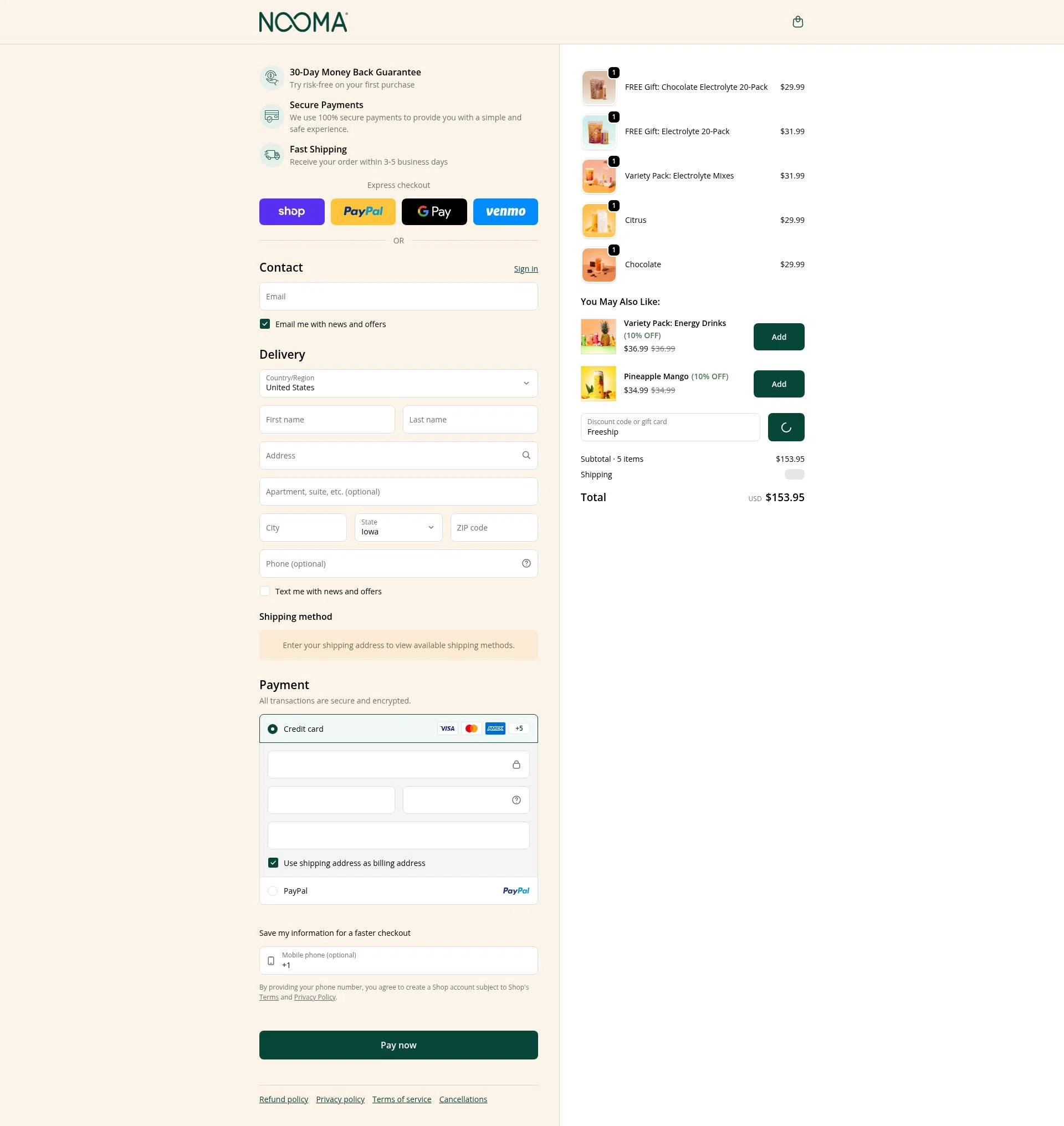 NOOMA checkout page showing NOOMA discount code box | Screenshot taken by SimplyCodes community member on Feb 4, 2026