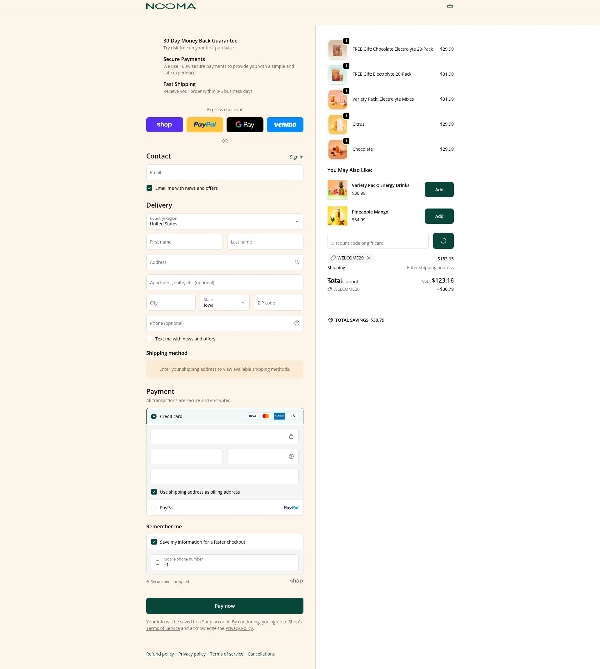 NOOMA checkout page showing NOOMA discount code box | Screenshot taken by SimplyCodes community member on Jan 30, 2026