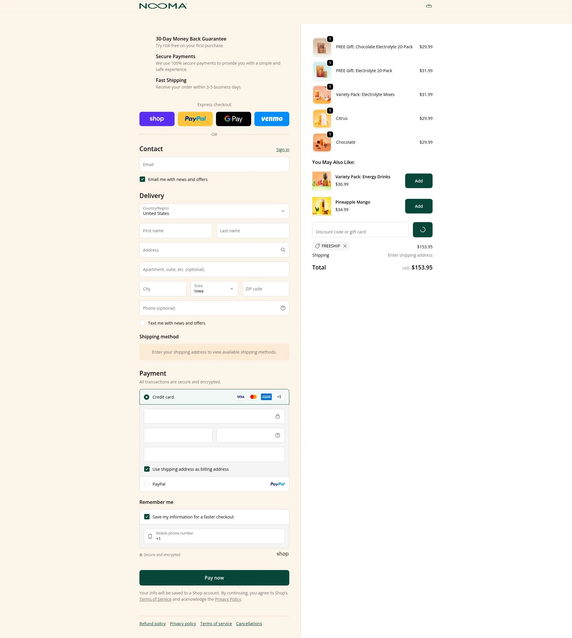 NOOMA checkout page showing NOOMA discount code box | Screenshot taken by SimplyCodes community member on Jan 30, 2026