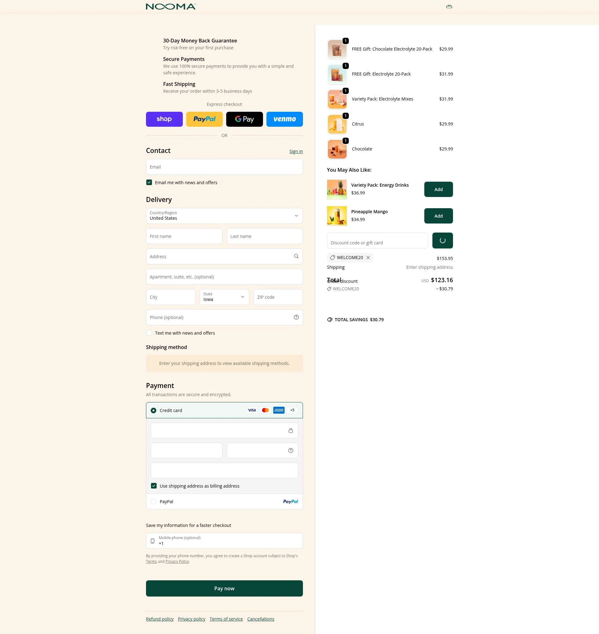 NOOMA checkout page showing NOOMA discount code box | Screenshot taken by SimplyCodes community member on Feb 4, 2026