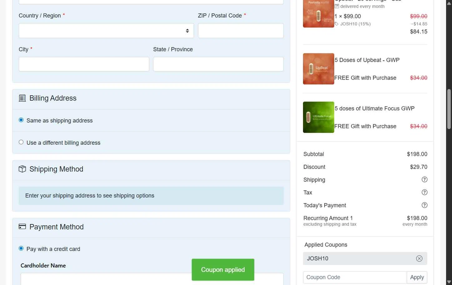 Nootopia checkout page showing Nootopia discount code box | Screenshot taken by SimplyCodes community member on Dec 31, 2025