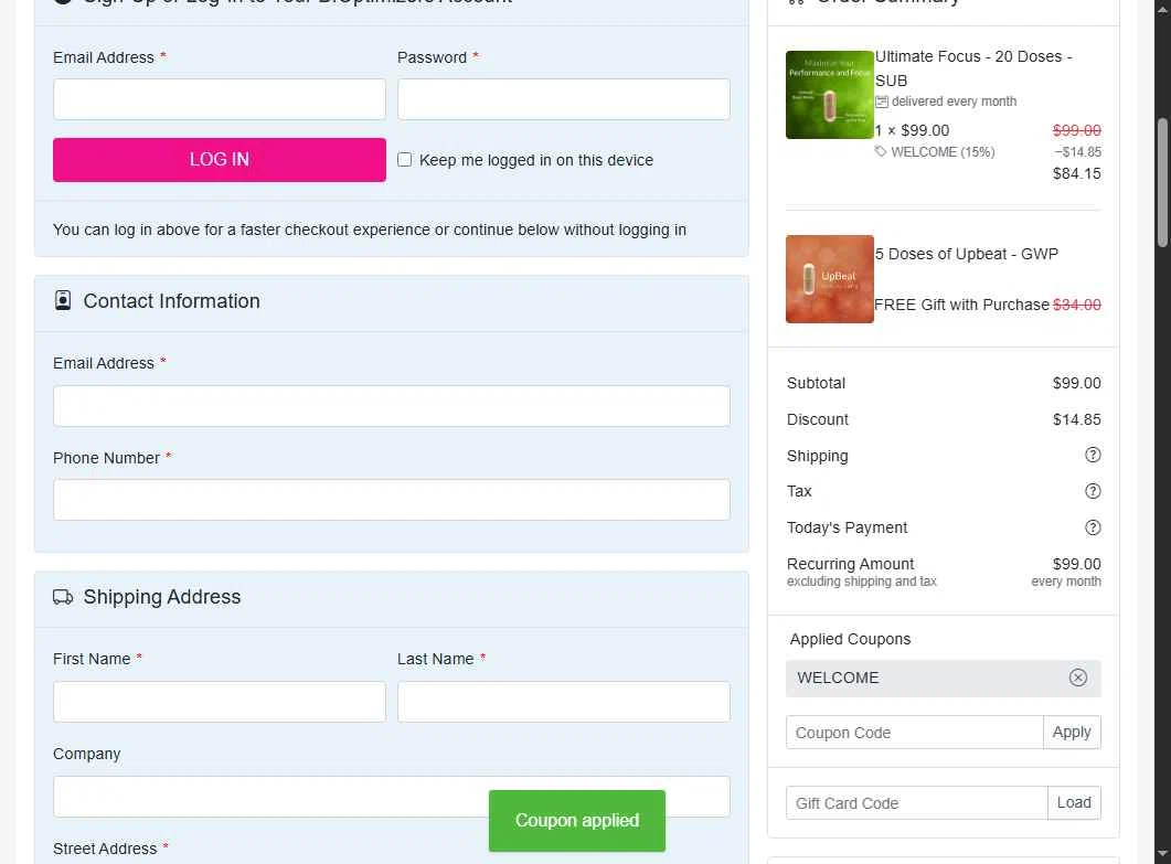 Nootopia checkout page showing Nootopia discount code box | Screenshot taken by SimplyCodes community member on Dec 29, 2025