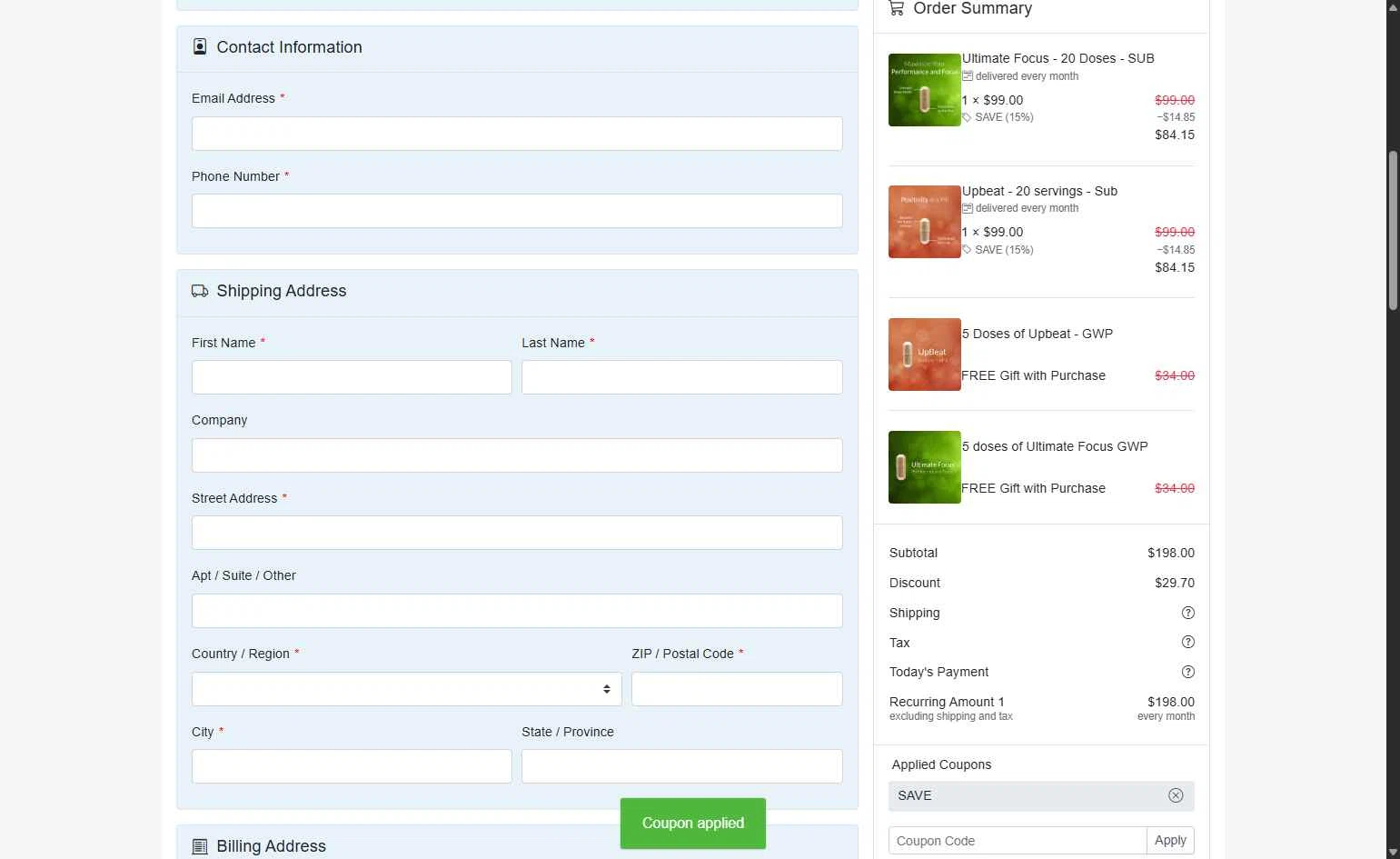 Nootopia checkout page showing Nootopia discount code box | Screenshot taken by SimplyCodes community member on Dec 29, 2025